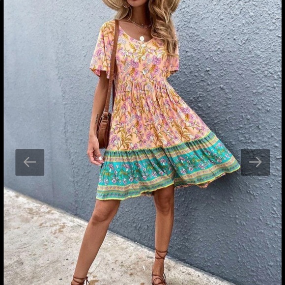 Swingy Prairie Dress by Yobery - Multi-color - size large - Picture 3 of 10